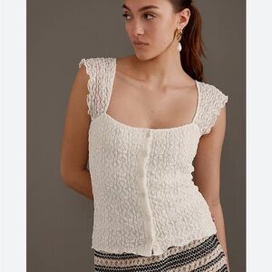 Anthropologie White Lace Top.